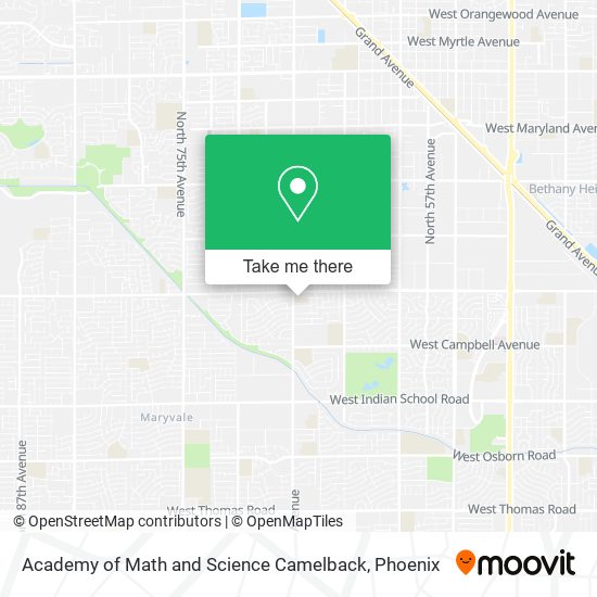 Academy of Math and Science Camelback map