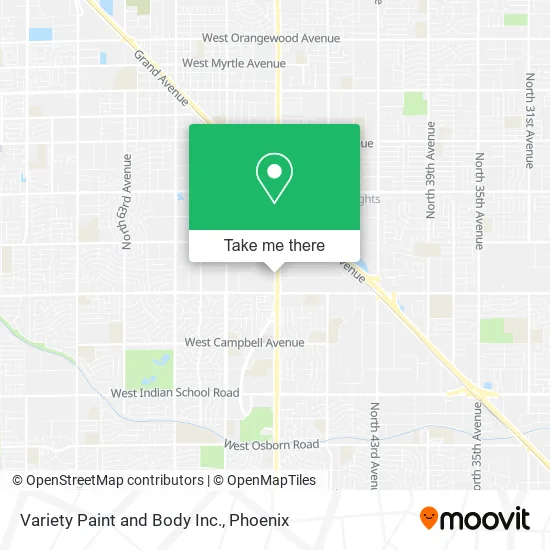 Variety Paint and Body Inc. map