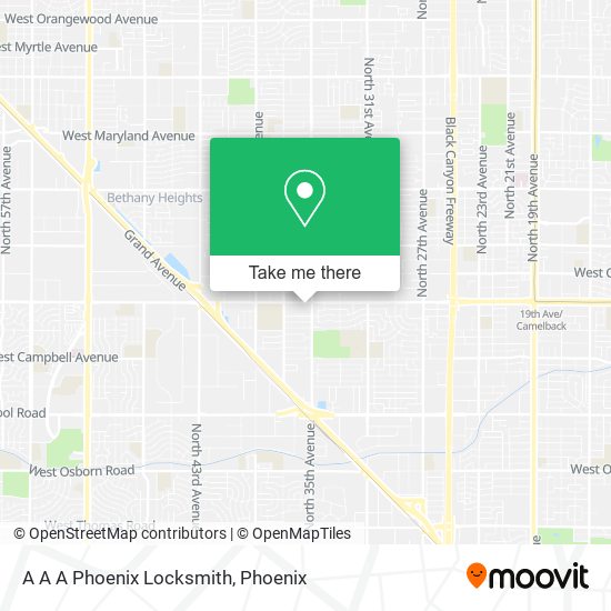 A A A Phoenix Locksmith map