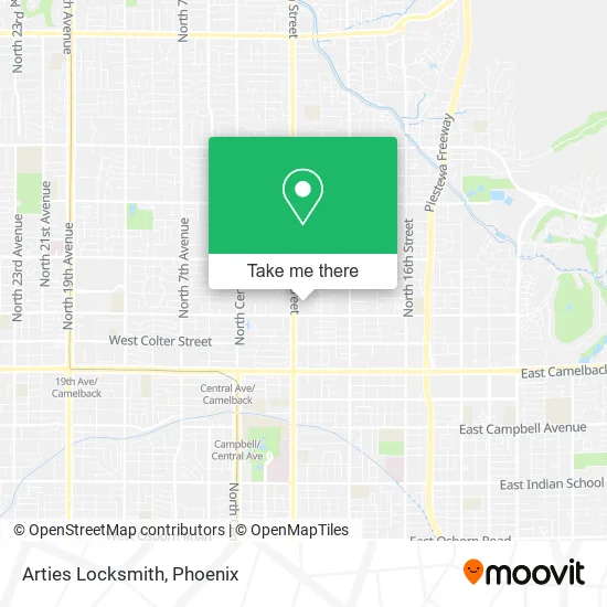 Arties Locksmith map