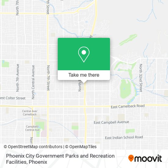 Phoenix City Government Parks and Recreation Facilities map