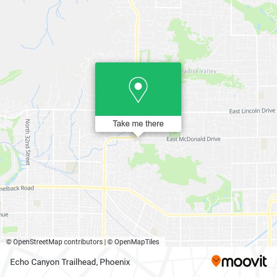 Echo Canyon Trailhead map
