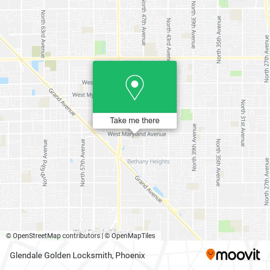 Mapa de Glendale Golden Locksmith