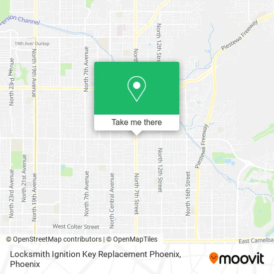 Locksmith Ignition Key Replacement Phoenix map