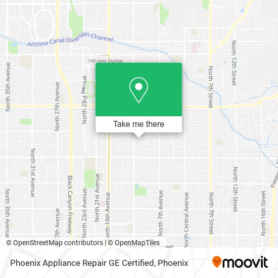 Phoenix Appliance Repair GE Certified map