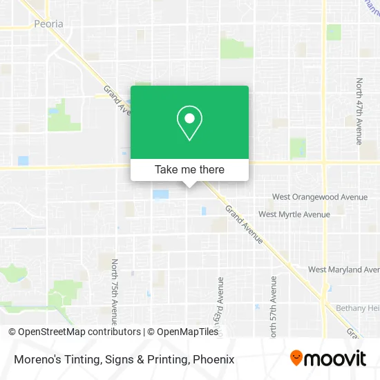 Moreno's Tinting, Signs & Printing map