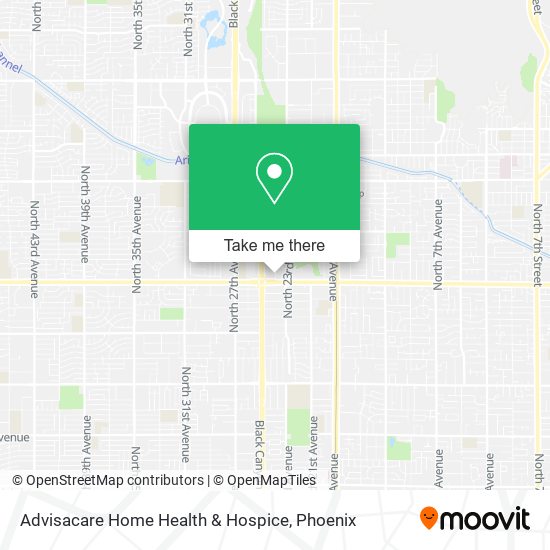 Mapa de Advisacare Home Health & Hospice