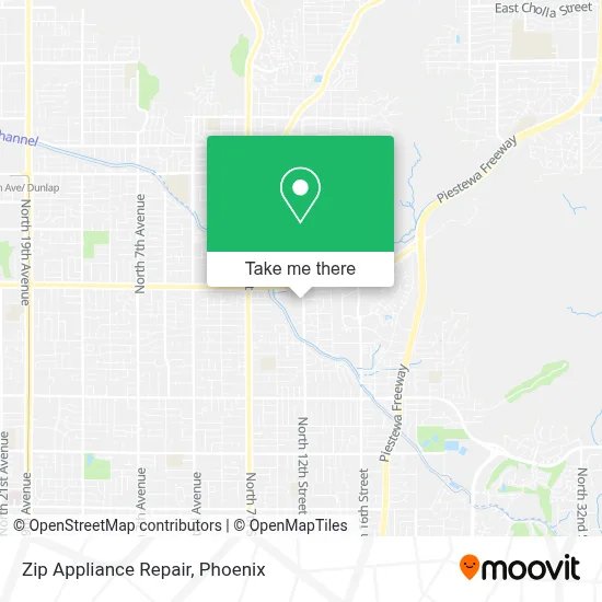 Zip Appliance Repair map