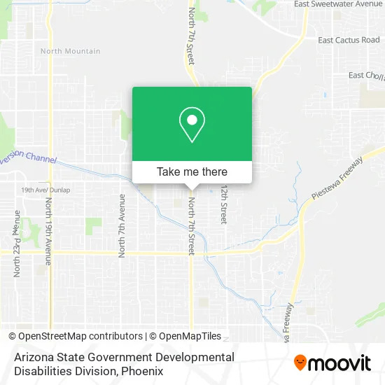 Arizona State Government Developmental Disabilities Division map