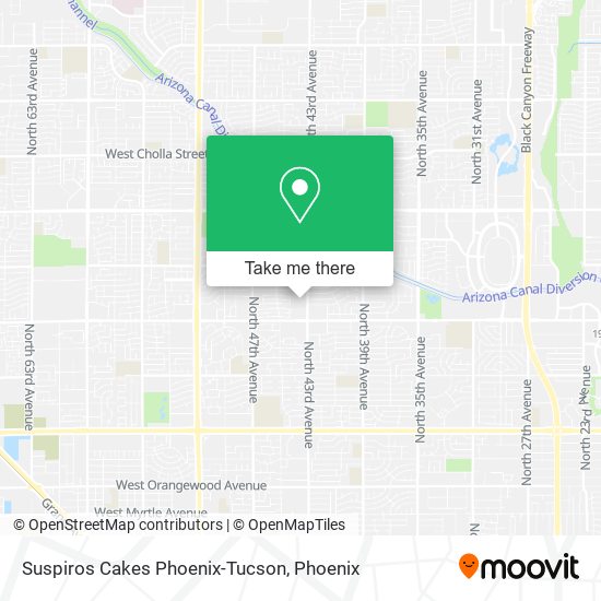 Mapa de Suspiros Cakes Phoenix-Tucson