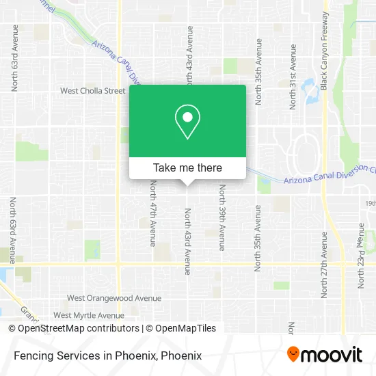Fencing Services in Phoenix map