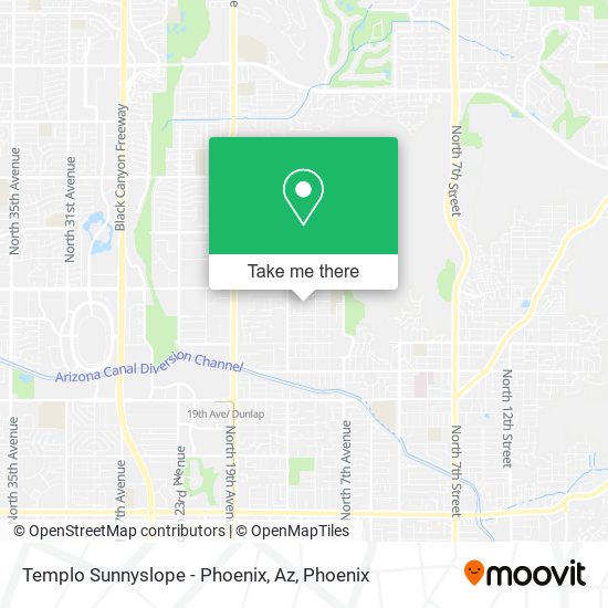 Templo Sunnyslope - Phoenix, Az map