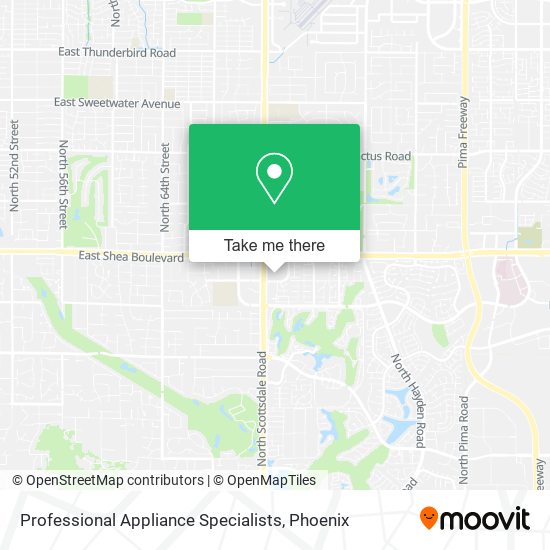 Professional Appliance Specialists map