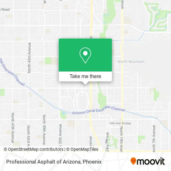 Professional Asphalt of Arizona map