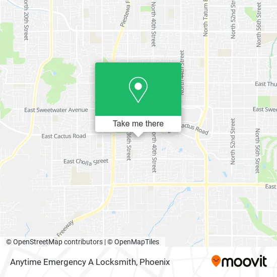 Anytime Emergency A Locksmith map