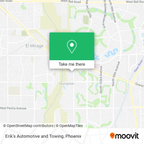 Erik's Automotive and Towing map