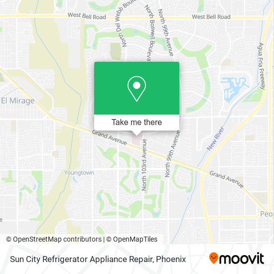 Sun City Refrigerator Appliance Repair map