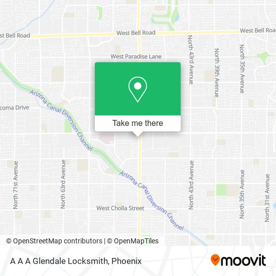A A A Glendale Locksmith map