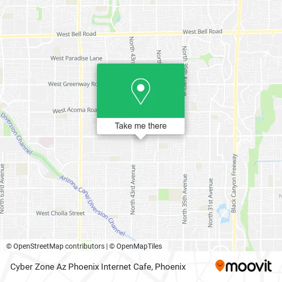 Cyber Zone Az Phoenix Internet Cafe map