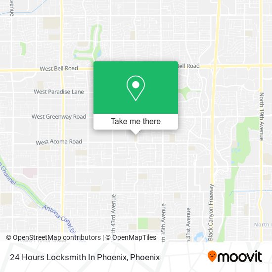 24 Hours Locksmith In Phoenix map