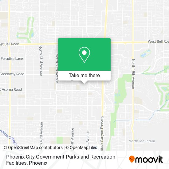 Mapa de Phoenix City Government Parks and Recreation Facilities