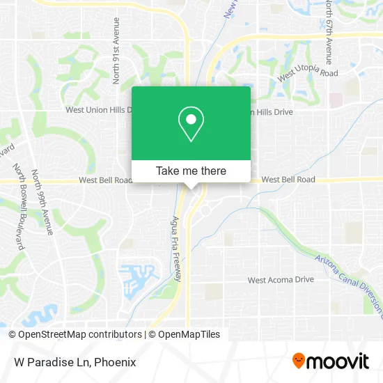 W Paradise Ln map