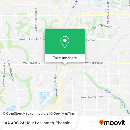 AA ABC 24 Hour Locksmith map