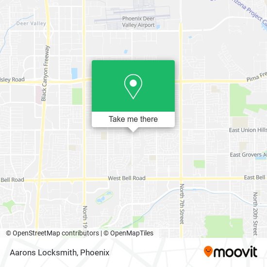 Aarons Locksmith map