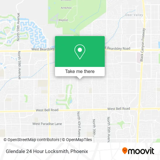 Glendale 24 Hour Locksmith map
