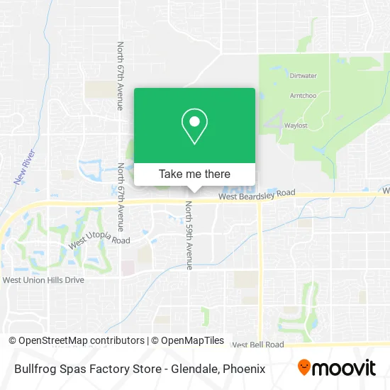 Mapa de Bullfrog Spas Factory Store - Glendale