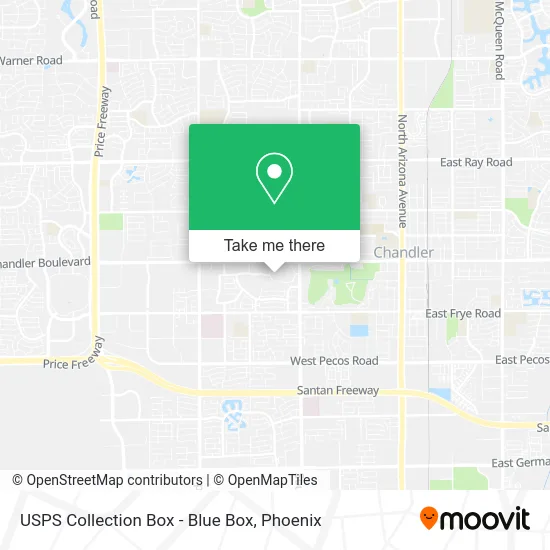 Mapa de USPS Collection Box - Blue Box