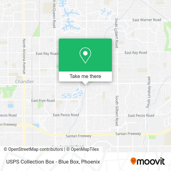 Mapa de USPS Collection Box - Blue Box