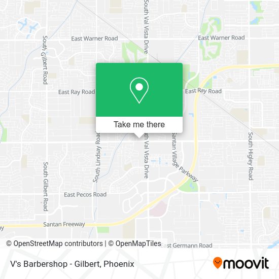 Mapa de V's Barbershop - Gilbert