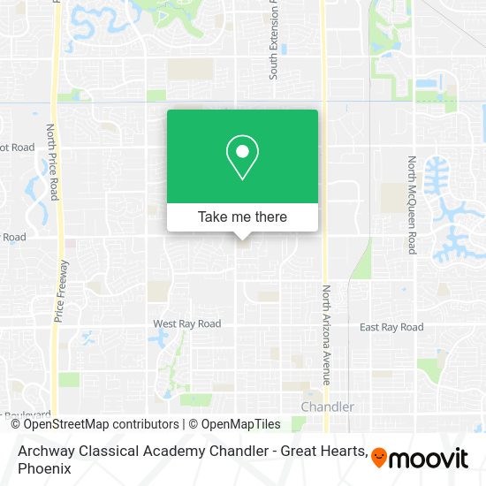 Mapa de Archway Classical Academy Chandler - Great Hearts
