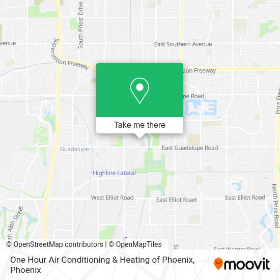 One Hour Air Conditioning & Heating of Phoenix map