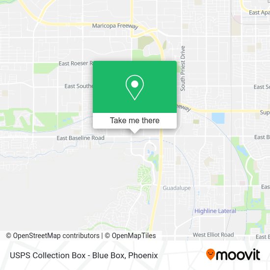 Mapa de USPS Collection Box - Blue Box