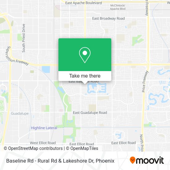 Baseline Rd - Rural Rd & Lakeshore Dr map