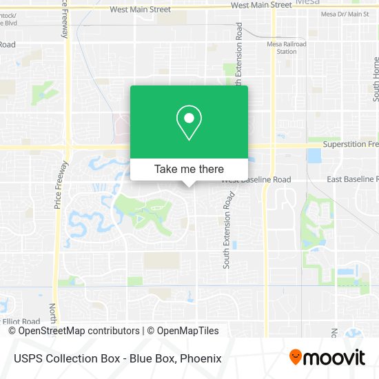 Mapa de USPS Collection Box - Blue Box