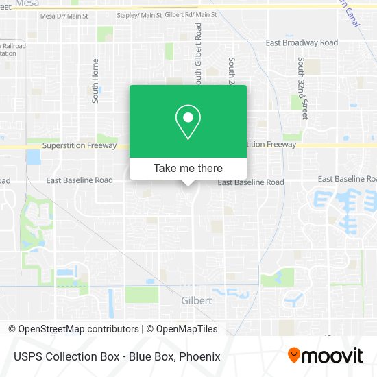 Mapa de USPS Collection Box - Blue Box