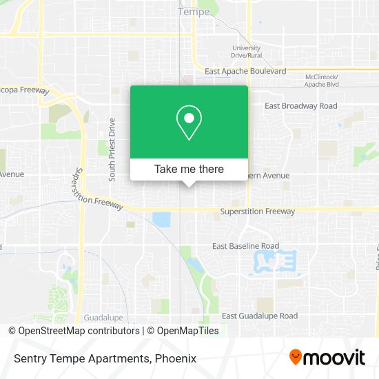 Sentry Tempe Apartments map
