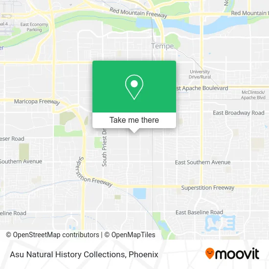 Asu Natural History Collections map