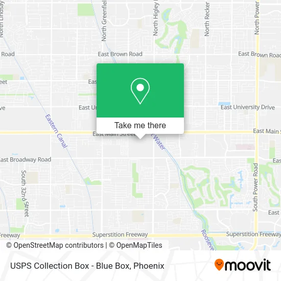 Mapa de USPS Collection Box - Blue Box