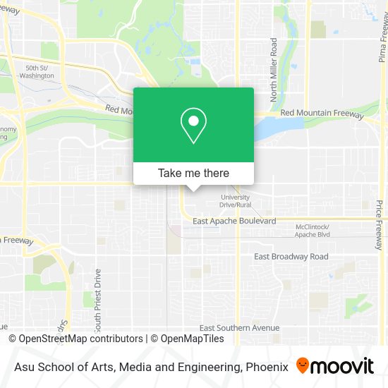 Asu School of Arts, Media and Engineering map