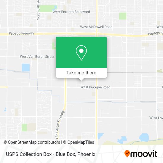 Mapa de USPS Collection Box - Blue Box