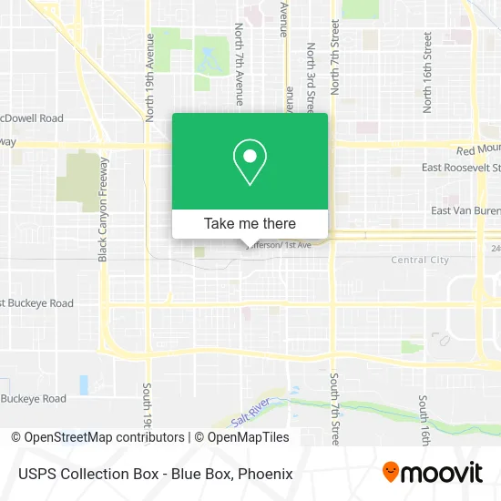 Mapa de USPS Collection Box - Blue Box