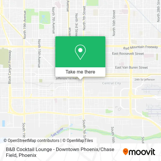 Mapa de B&B Cocktail Lounge - Downtown Phoenix / Chase Field