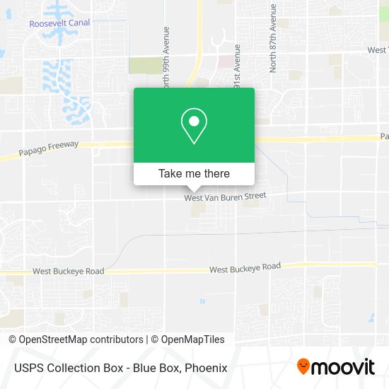 Mapa de USPS Collection Box - Blue Box