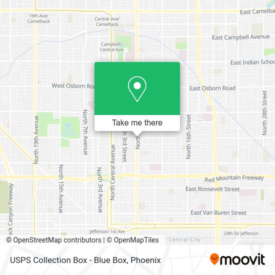 USPS Collection Box - Blue Box map