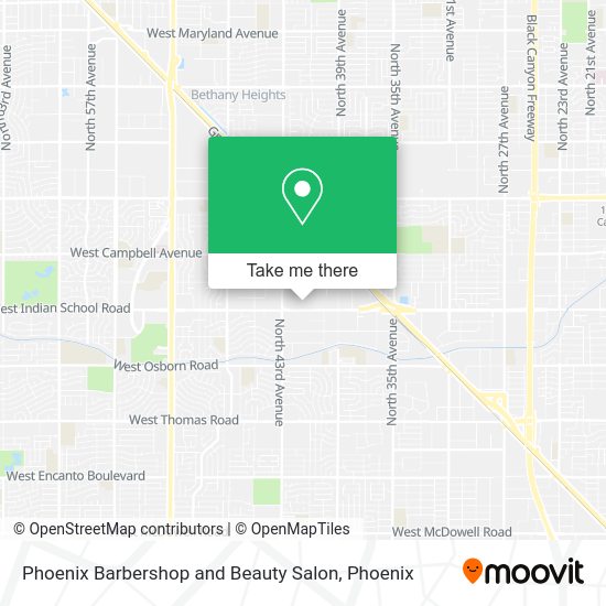 Mapa de Phoenix Barbershop and Beauty Salon