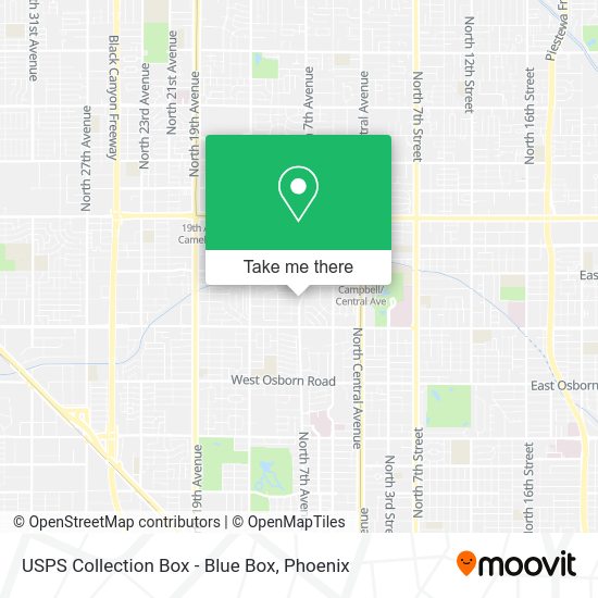 Mapa de USPS Collection Box - Blue Box